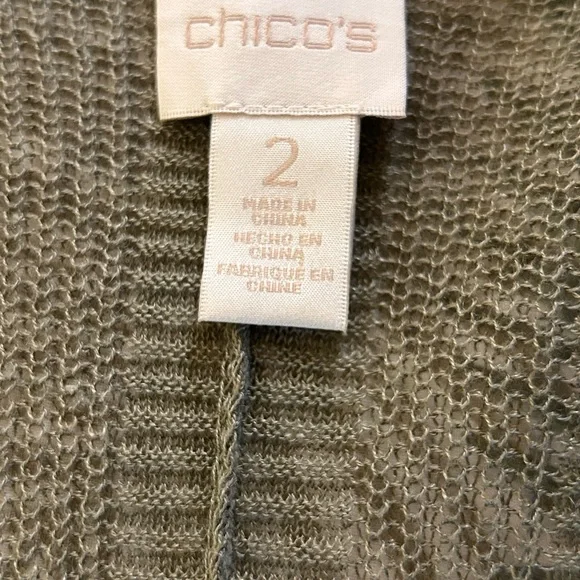 Women’s Chico’s Size 2 Olive Featherweight Cardigan, a style essential! - Picture 2 of 11